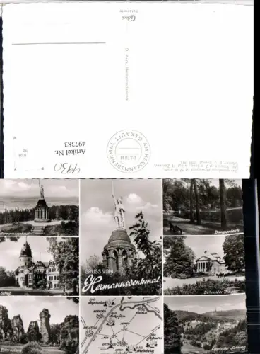 497383,Hermannsdenkmal b. Detmold Schloss Externsteine Mehrbildkarte