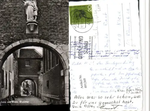 491269,Zons am Rhein Rheintor Tor Gasse