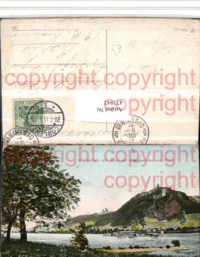 473942,Ruine Drachenfels m. Blick auf Königswinter am Rhein