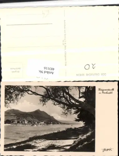 483116,Königswinter am Rhein Totale m. Drachenfels