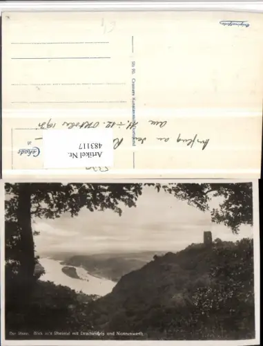 483117,Blick ins Rheintal m. Drachenfels u. Nonnenwerth b. Königswinter