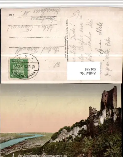 501885,Künstler AK Burg Ruine Drachenfels b. Königswinter am Rhein