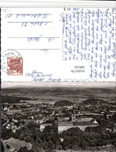 508158,Siegburg Totale m. Benediktinerabtei Michaelsberg Fliegeraufnahme