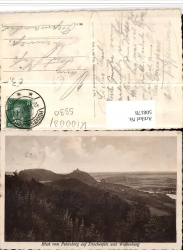 508178,Blick vom Petersberg auf Drachenfels u. Wolkenburg b. Königswinter