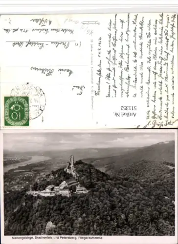 511352,Ruine Drachenfels u. Petersberg b. Königswinter Fliegeraufnahme