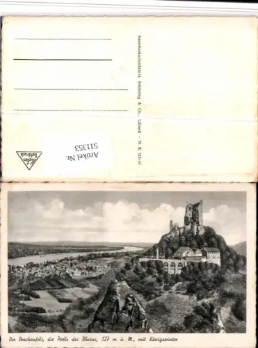 511353,Drachenfels Ruine m. Königswinter am Rhein Totale