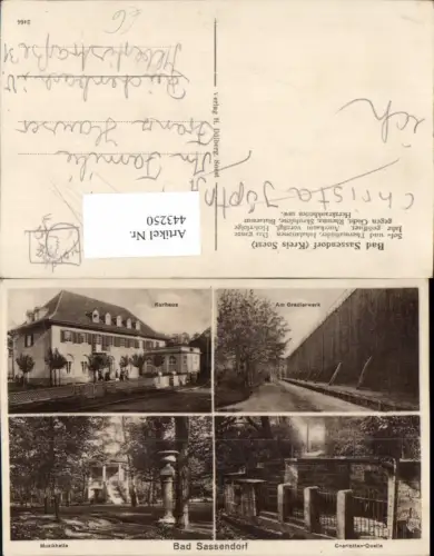443250,Bad Sassendorf Kurhaus Gradierwerk Musikhalle Mehrbildkarte