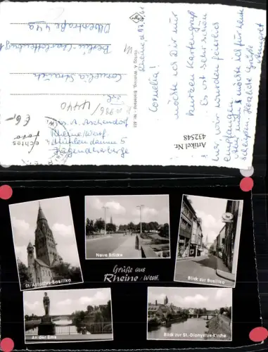 432548,Rheine St. Antonius-Basilika Brücke Straßenansicht Fluss Mehrbildkarte