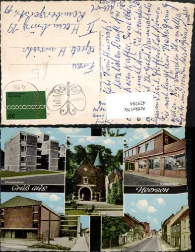 429284,Neersen Schlosseingang Kirche Altenwohnheim Mehrbildkarte