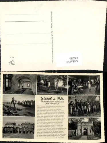 429280,Wesel am Rhein Zitadelle Soldaten Denkmal Zelle Mehrbildkarte