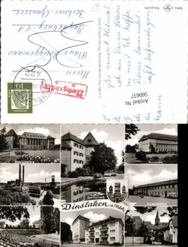 560637,Mehrbild Ak Dinslaken a. Niederrhein Stempel Nachgebühr