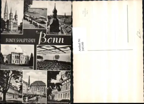 245140,Bonn Münster Universität Rathaus Markt Palais Bundeshaus Villa Hammerschmidt Remigiuskirche Mehrbildkarte
