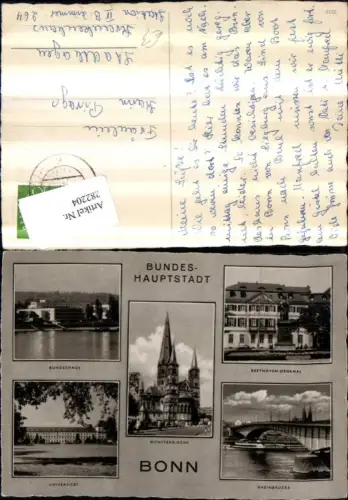 282204,Bonn am Rhein Münster Kirche Bundeshaus Beethoven-Denkmal Rheinbrücke Universität Mehrbildkarte