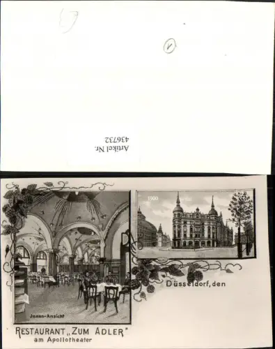 436732,REPRO Düsseldorf Restaurant zum Adler am Apollotheater Mehrbildkarte