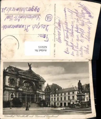 623215,Düsseldorf Kunsthalle m. Bismarck-Denkmal