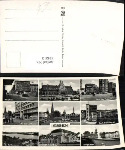 424213,Essen Hauptbahnhof Haus d. Technik Saalbau Post Mehrbildkarte