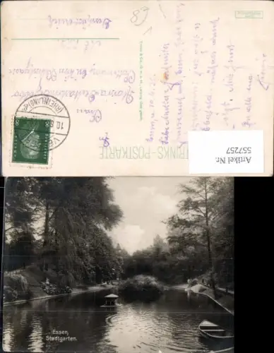 557257,Foto-AK Essen Stadtgarten Boot pub Trinks Postkarte