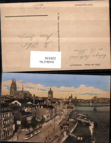 228558,Köln a. Rhein Rheinwerft Teilansicht Dom Brücke Straßenbahn