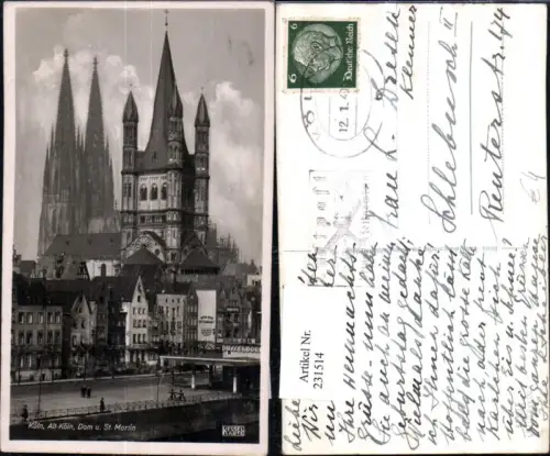 231514,Köln a. Rhein Alt-Köln Dom u. St. Martin Kirche