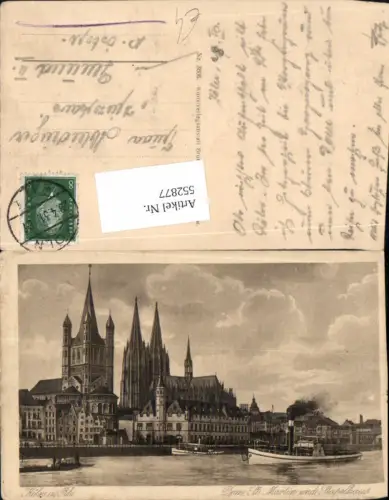 552877,Köln am Rhein St. Martin Stapelhaus Dampfer Schiff