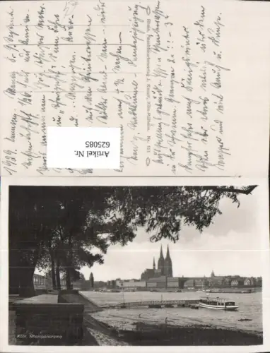 625085,Foto Ak Köln a. Rhein Rheinpanorama Schiff
