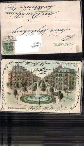 Lithographie Köln am Rhein Hohenstaufenring gel Krautheim b. Weimar Ettersberg