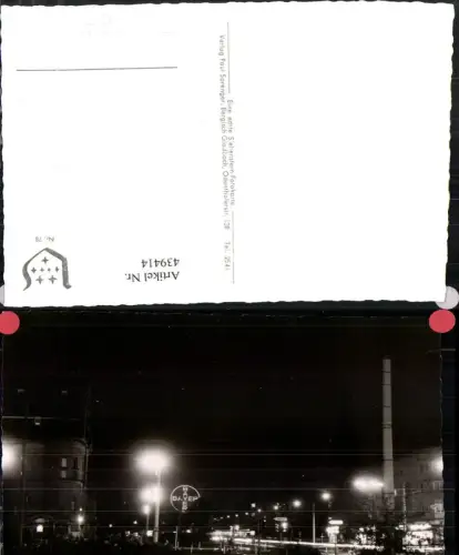 439414,Leverkusen Wiesdorf b. Nacht Straßenansicht Reklame Bayer