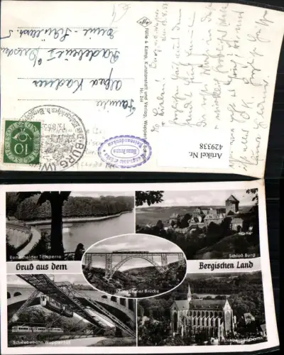 429338,Wuppertal Schwebebahn Talsperre Schloss Burg Müngstener Brücke Mehrbildkarte