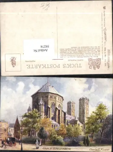 59274,Cöln Köln St Gereon-Kirche Strassenansicht pub R Tuck 656 OiletteCharles F Flower