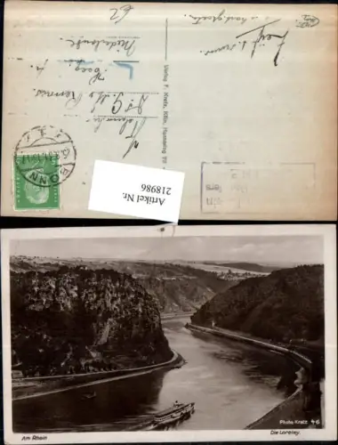 218986,Am Rhein Die Loreley b. St. Goarshausen