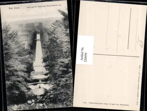 220694,Bad Kleve Blick auf d. Kanal v. Kriegerdenkmal aus