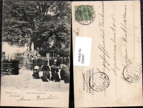 220697,Gruß aus Kevelaer Pilger am Kreuzbaum