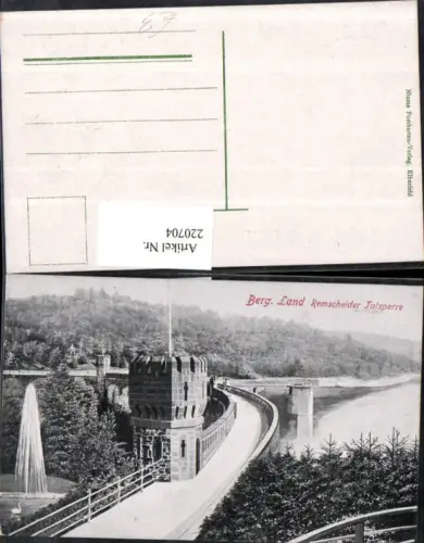 220704,Bergisches Land Remscheider Talsperre Sperre Brücke Turm Fontäne
