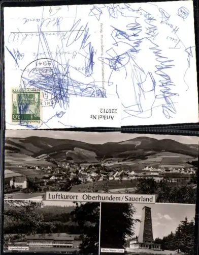 220712,Oberhundem im Sauerland Totale Jugendherberge Rhein-Weser-Turm Mehrbildkarte