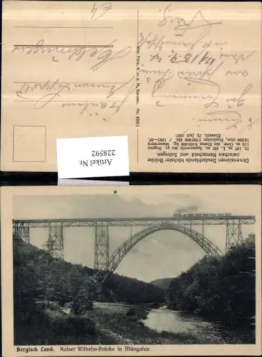 228592,Bergisch Land Kaiser Wilhelm-Brücke in Müngsten