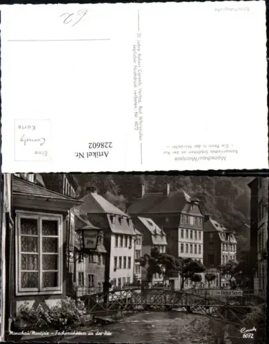 228602,Monschau i. d. Eifel Fachwerkhäuser a. d. Rur Partie Brücke Hotel zum Stern