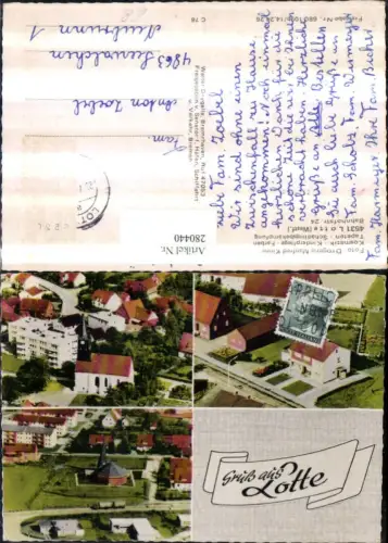 280440,Gruß aus Lotte Teilansichten Kirche Mehrbildkarte