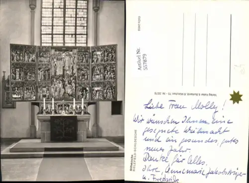 557879,Foto Ak Bielefeld Schildesche Stiftskirche Kirche Altar Religion