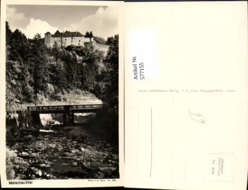 577155,Foto Ak Monschau Eifel Brücke Burg