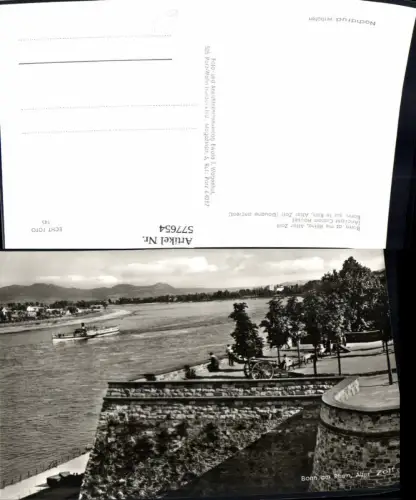577654,Foto Ak Bonn a. Rhein Alter Zoll Schiff Dampfer