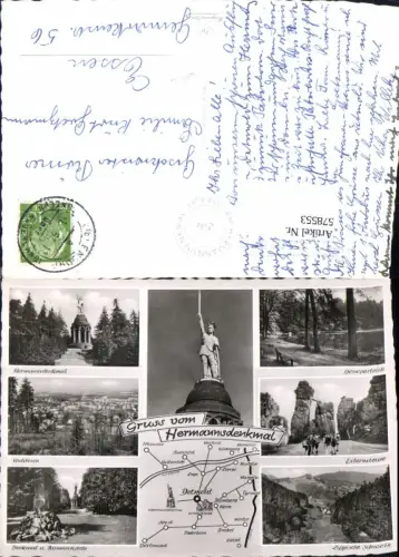 578553,Mehrbild Ak Lagekarte Hermannsdenkmal Detmold