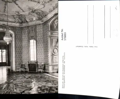 578893,Foto Ak Schloss Benrath b. Düsseldorf Hauptgebäude Schlafzimmer d. Kurfürstin