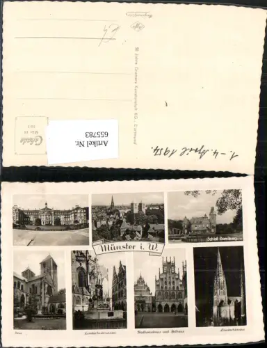 655783,Mehrbild Ak Münster i. Westfalen Dom Lambertusbrunnen Lambertikirche