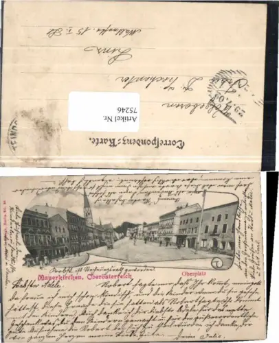 75246,Jugendstil Karte Mauerkirchen Oberplatz 1900