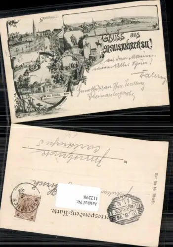 112298,Seltene Karte Gruss aus Mauerkirchen Biburg Spitzenberg Markt 1898