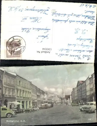 124334,Mattighofen Strassenansicht Auto VW Käfer 1965