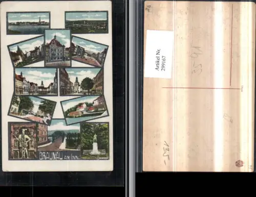 299167,Braunau am Inn Totale Brücke Denkmal Steiningers Grabdenkmal Stadtplatz Mehrbildkarte