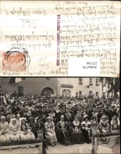 271744,Foto AK Gutau Menschenansammlung Kostüme Alois Daniel Warenhandlung