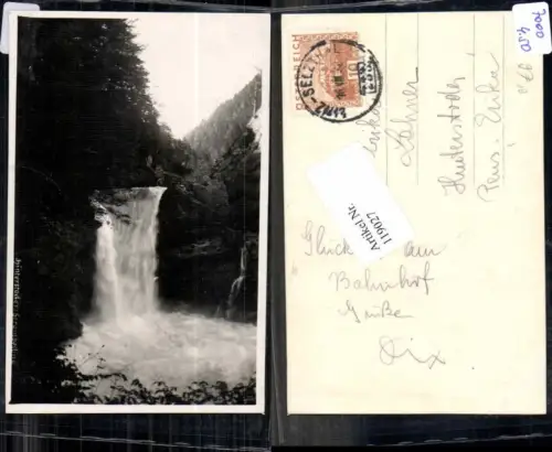 119027,Hinterstoder Stromboding Wasserfall 1930 Bahnpost Linz Selzthal Zug 253