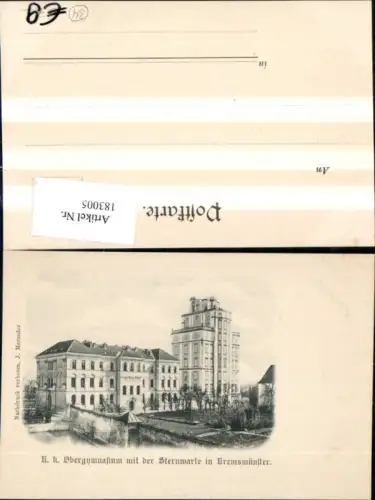 183005,K k Obergymnasium m. d. Sternwarte i. Kremsmünster